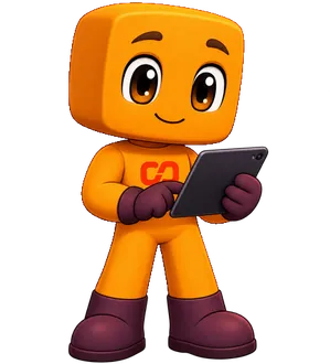 An orange Sib reading a tablet